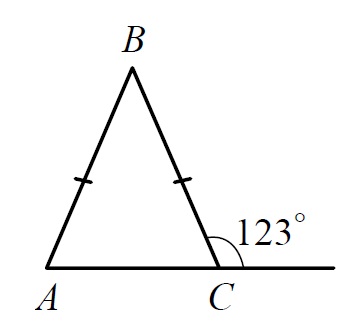 Внешний угол равен 123. В равнобедренном треугольнике АВС внешний угол 123. В равнобедренном треугольнике АБС внешний угол при вершине с равен 123. В равнобедренном треугольнике ABC С основанием AC внешний угол. В равнобедренном треугольнике ABC С основанием AC.