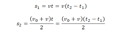 Запишите и объясните кинематические уравнения для случая равномерного движения кратко