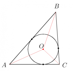 Описание около треугольника окружности изображена на рисунке