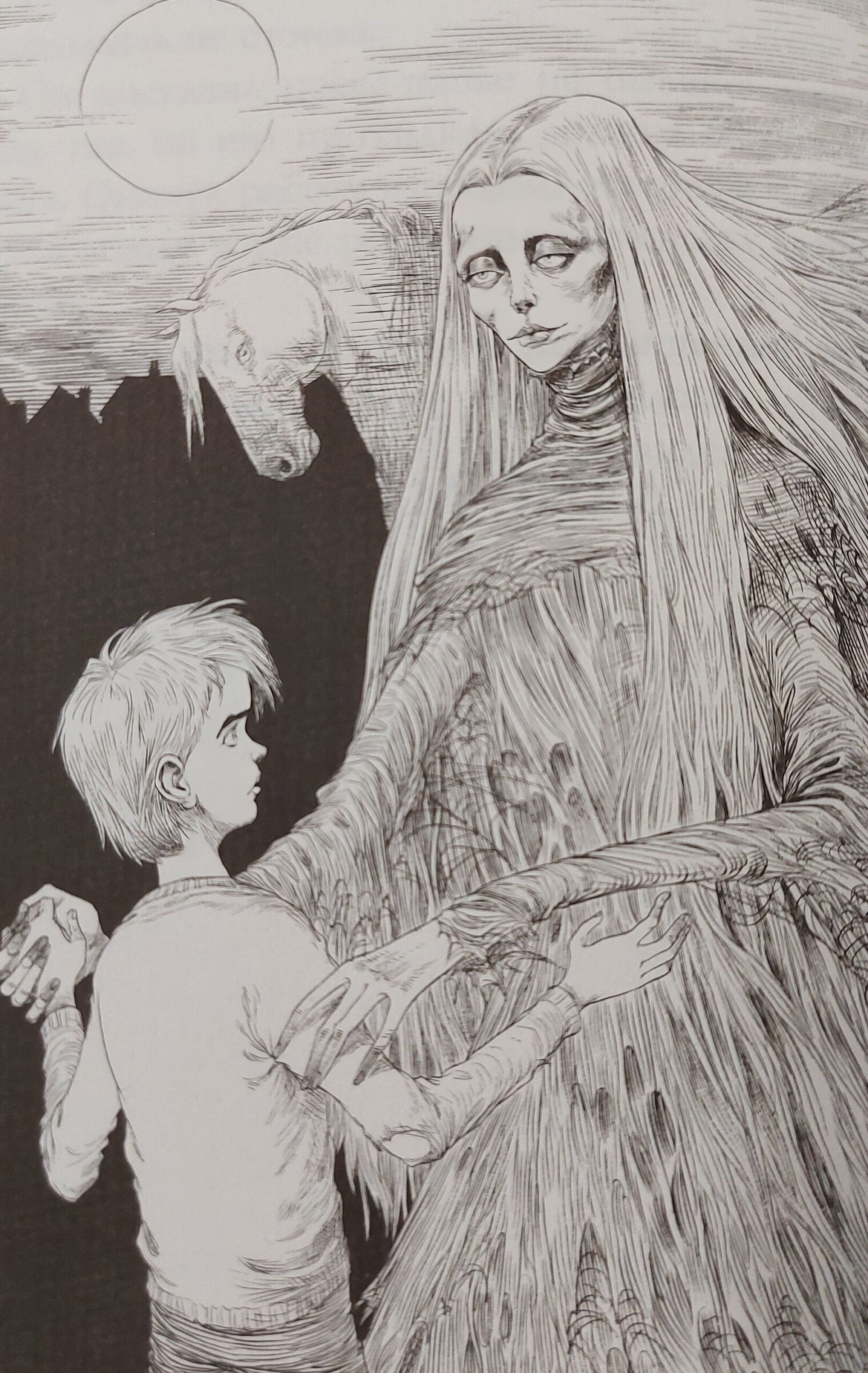 Танец макабрей (Танец смерти). Иллюстрация к роману Нила Геймана "История с кладбищем" Криса Ридделла.