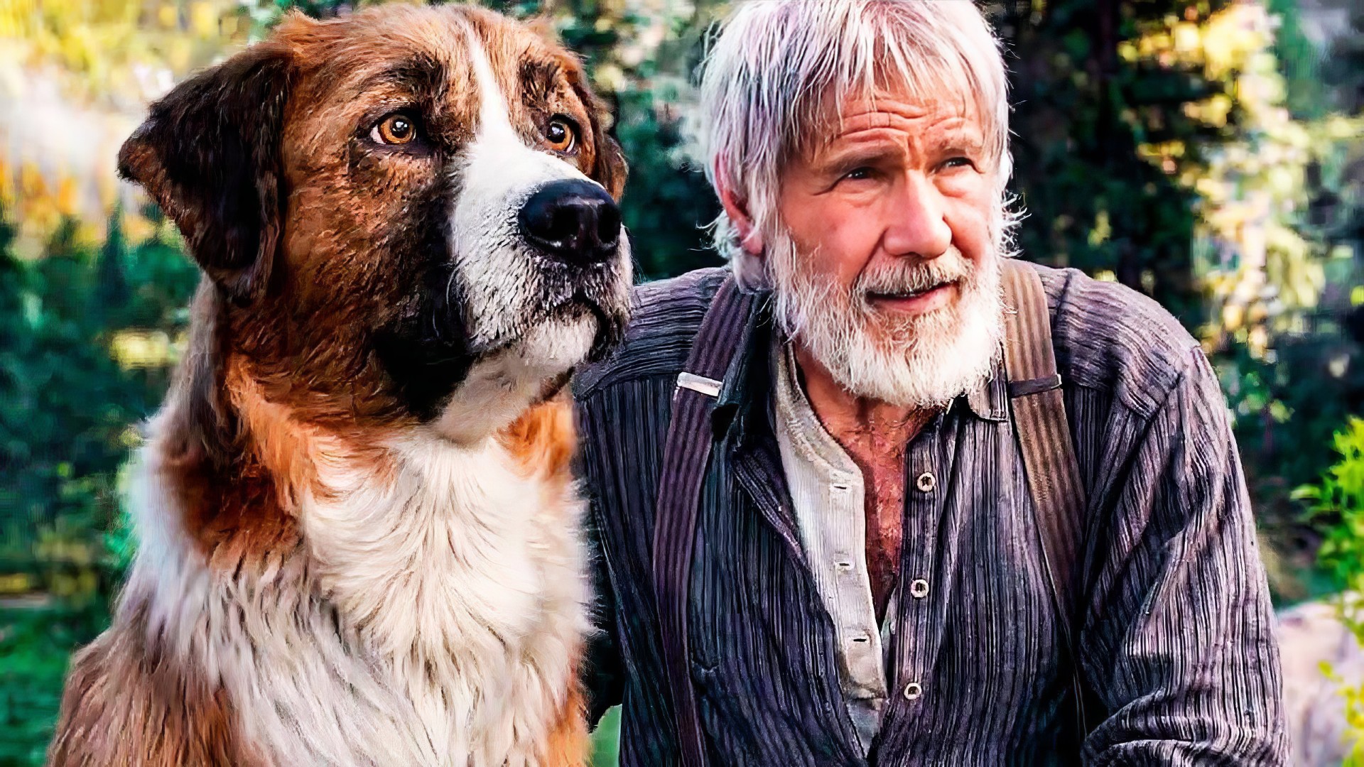 Кадр из фильма "Зов предков" (2020). В роли Джона Торнтона - Харрисон Форд.