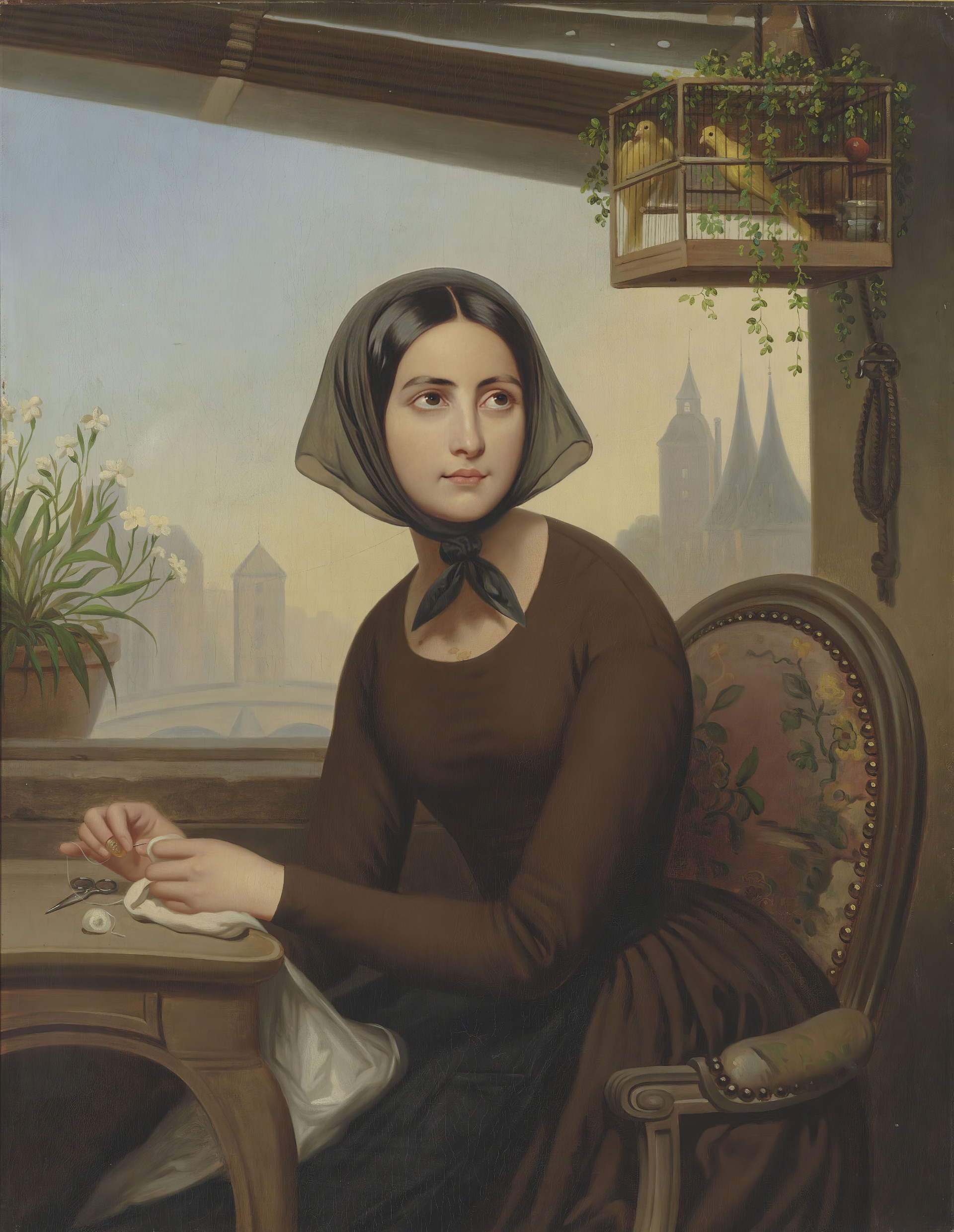 Возможно, на этом портрете неизвестной дамы работы французского живописца Жозеф-Дезире Кура изображена именно Дельфина Деламар. Фото: en.geneastar.org.