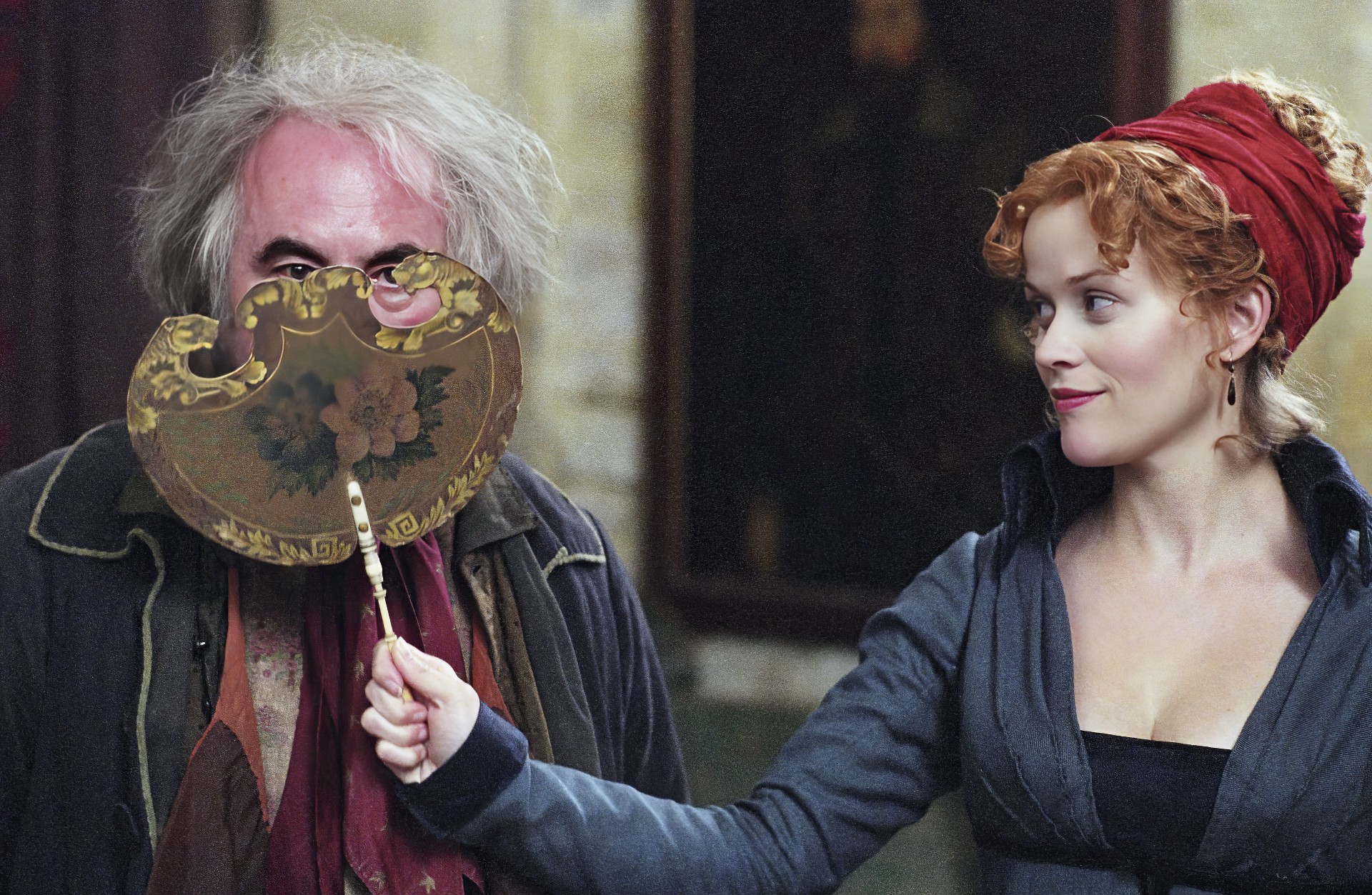 Кадр из фильма «Ярмарка тщеславия» (2004). В роли Бекки Шарп - Риз Уизерспун. 