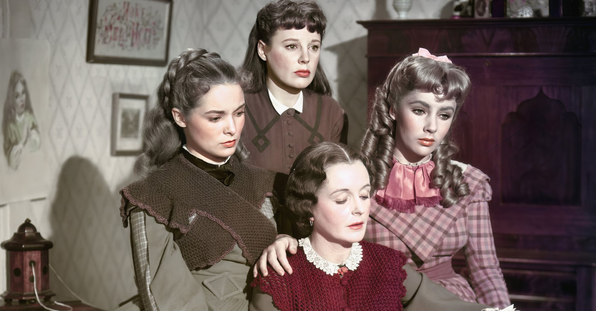 Кадр из фильма «Маленькие женщины» (англ. Little Women) — американская цветная мелодрама режиссёра Мервина Лероя 1949 года. Элизабет Тейлор — Эми Марч.