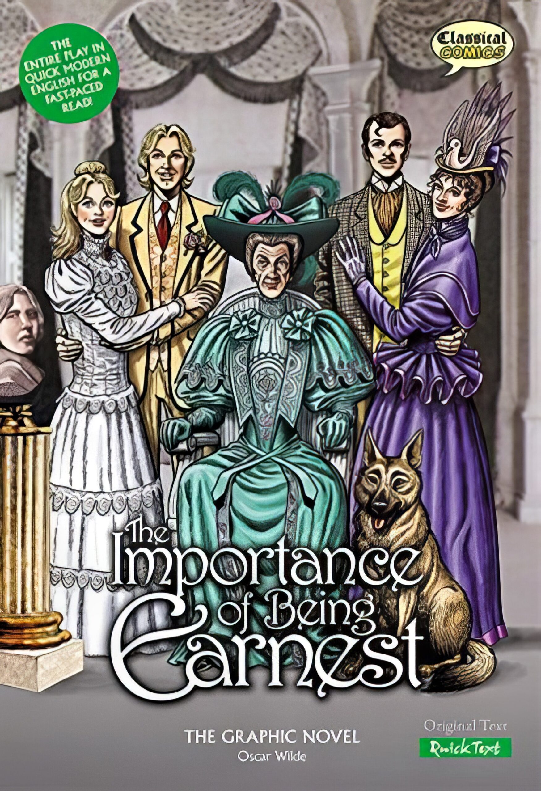 Обложка графического романа по пьесе О. Уайльда "Как важно быть серьёзным".