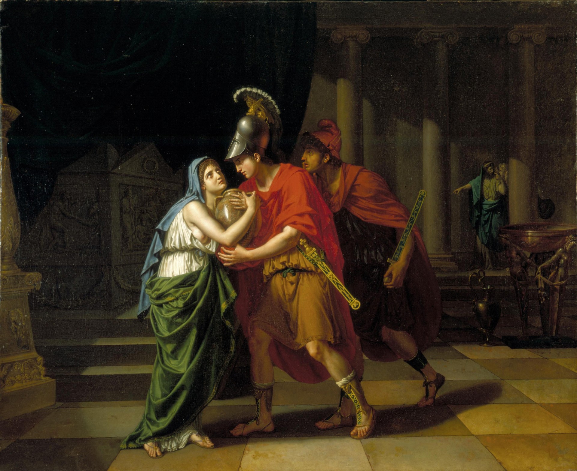 Жан-Батист Жозеф Викар. Электра принимает прах своего брата Ореста. Произведение написано ранее 1834 года.