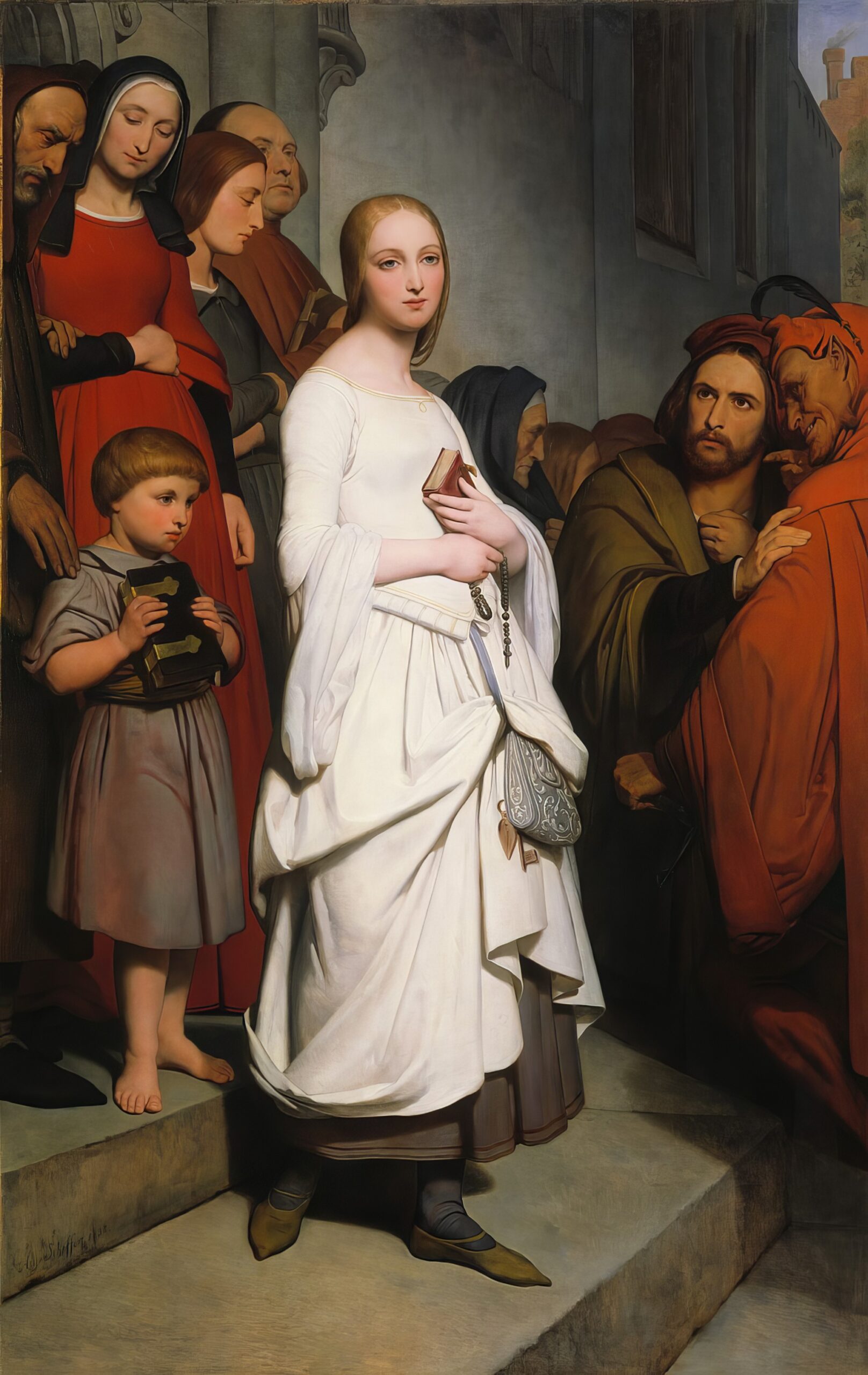 «Маргарита, выходящая из церкви» (1838) Ари Шеффера.	
Маргарита — возлюбленная Фауста в первой части; её часто называют по прозвищу "Гретхен".