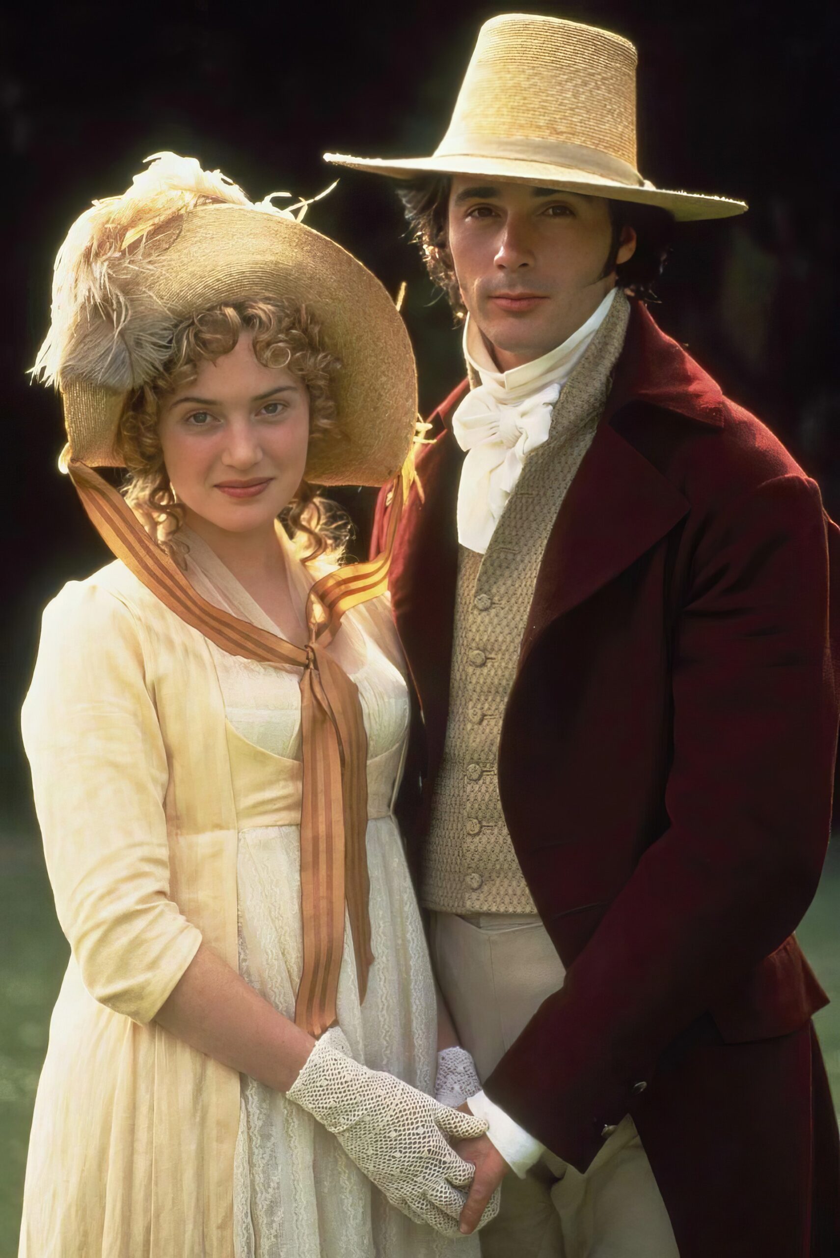 Кадр из фильма «Разум и чувства» (Sense and Sensibility, 1995).   Кейт Уинслет сыграла Марианну Дэшвуд, младшую сестру Элинор Дэшвуд. Грег Уайз сыграл роль Джона Уиллоуби. 