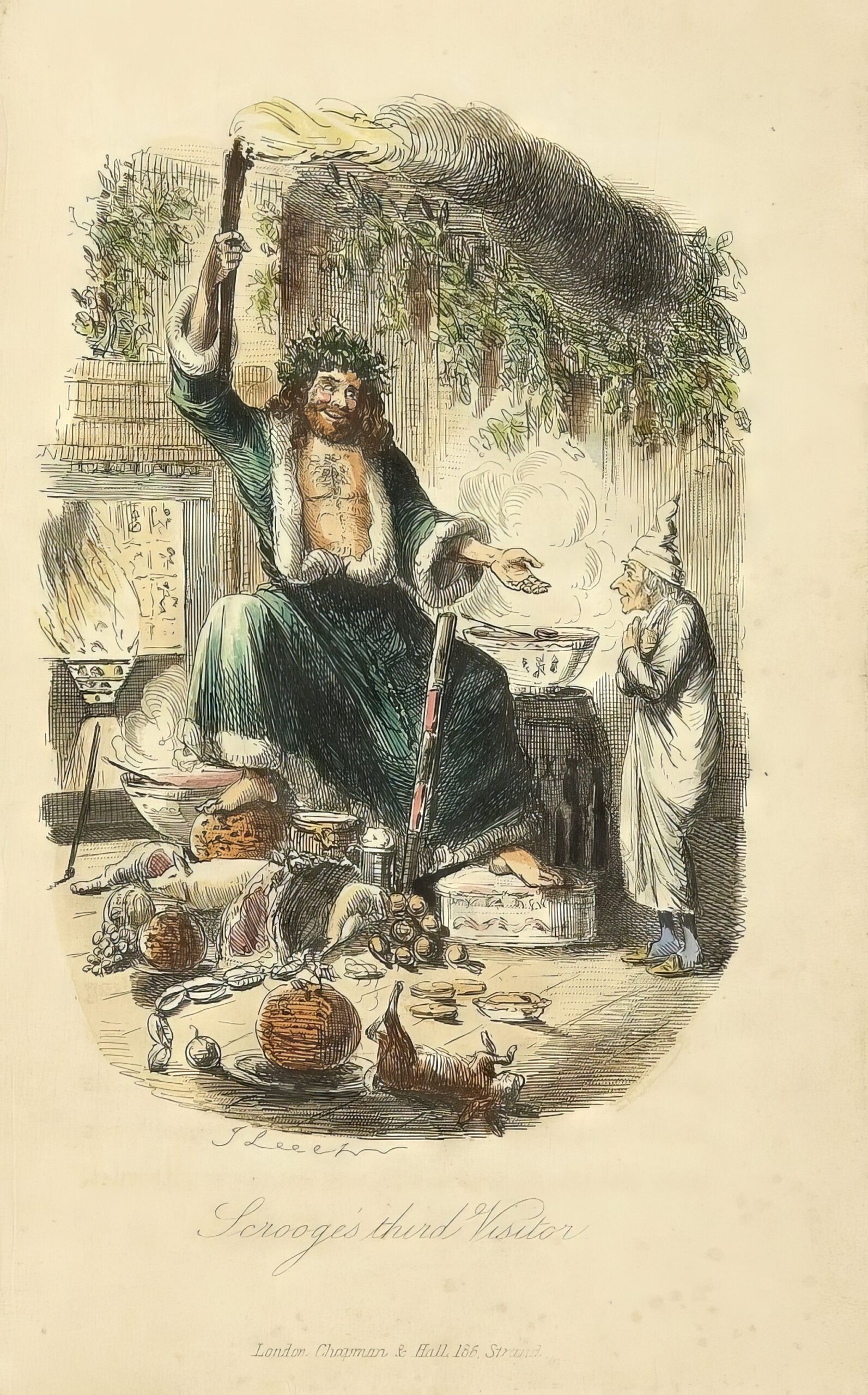 Дух настоящего Рождества. Иллюстрация Джона Лича.