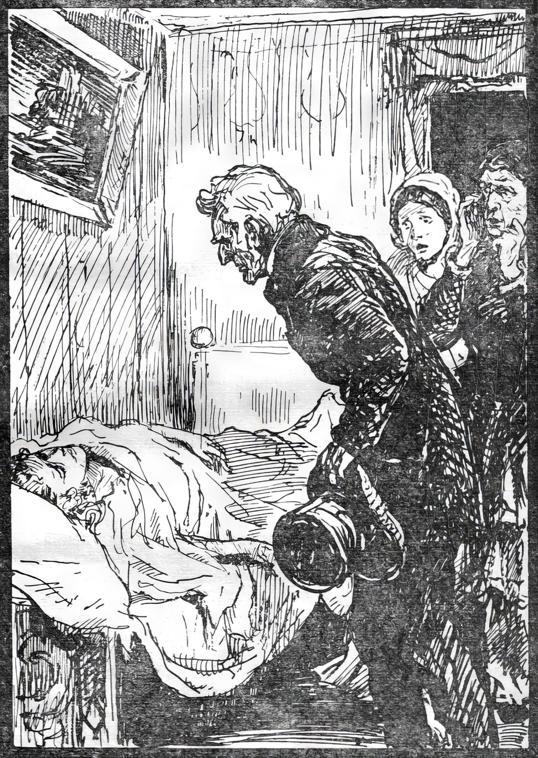 Иллюстрация художника В. П. Высоцкого к роману "Женщина в белом".