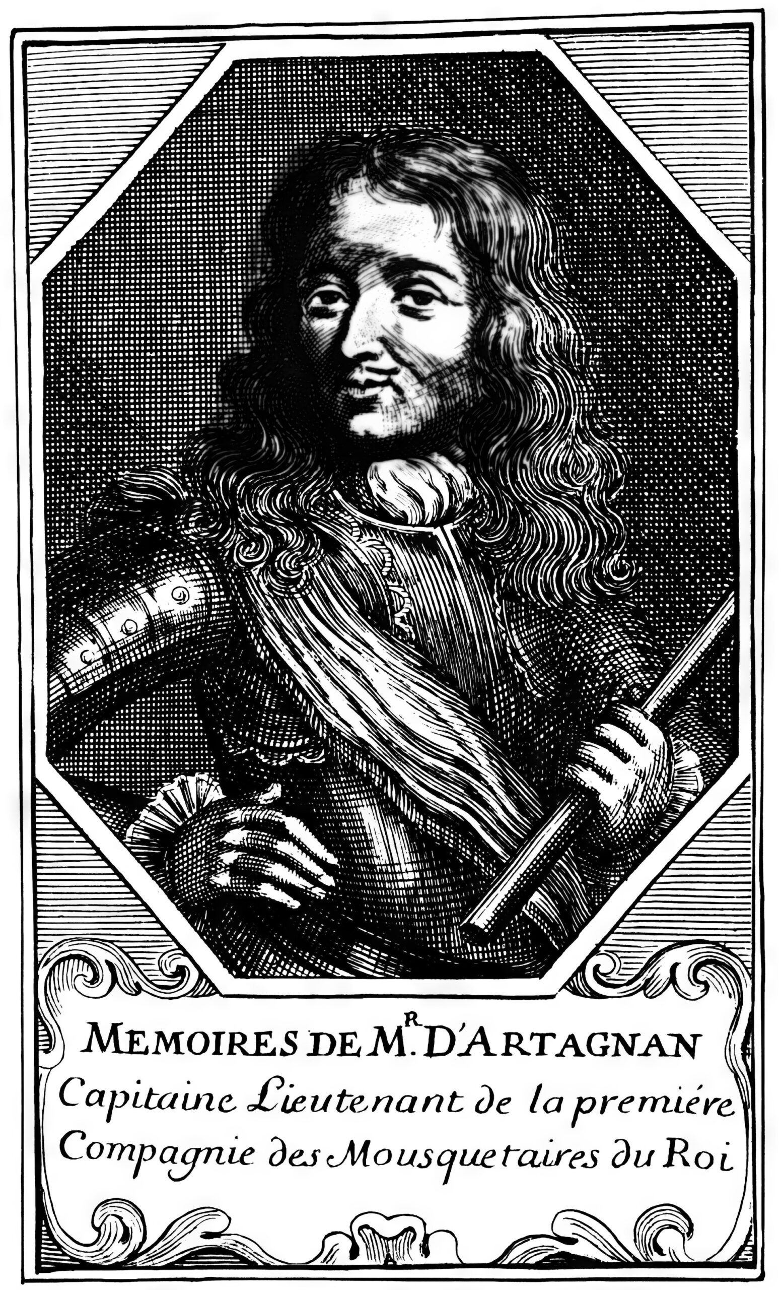 Шарль де Батц де Кастельмор, также известный как д’Артаньян, а позднее граф д’Артаньян (ок. 1611 — 25 июня 1673), был французским мушкетёром, служившим Людовику XIV в качестве капитана гвардейских мушкетёров. Иллюстрация из романа Куртиля де Сандра «Мемуары господина д’Артаньяна».