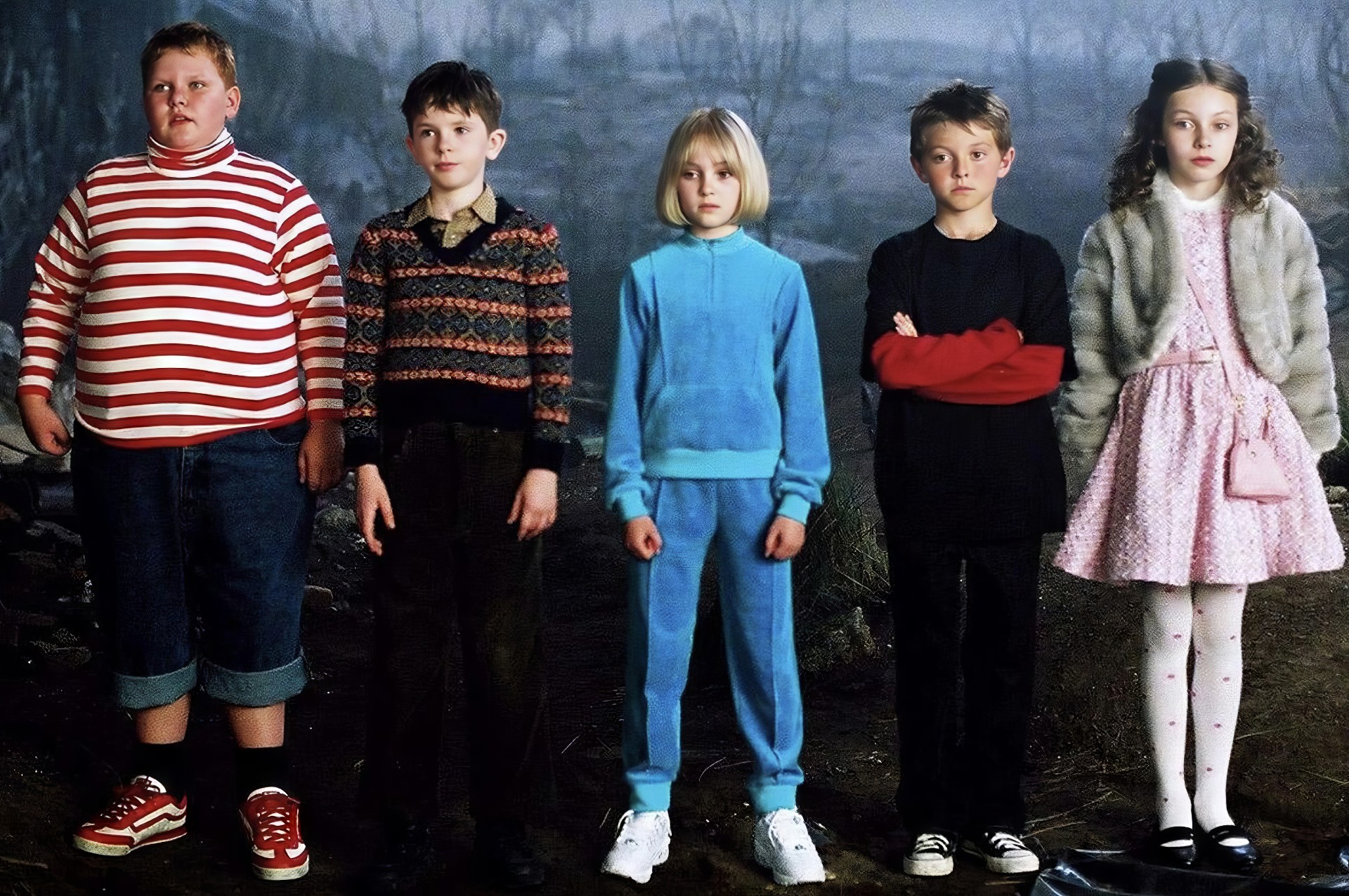 Маленькие гости Вилли Вонки. Кадр из фильма Тима Бёртона «Чарли и шоколадная фабрика» (англ. Charlie and the Chocolate Factory) (2005 год). 