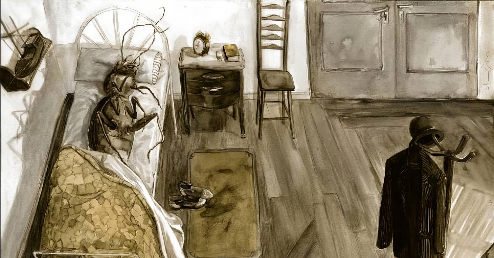 Иллюстрация к новелле Франца Кафки «Превращение». Автор: Santiago Caruso.